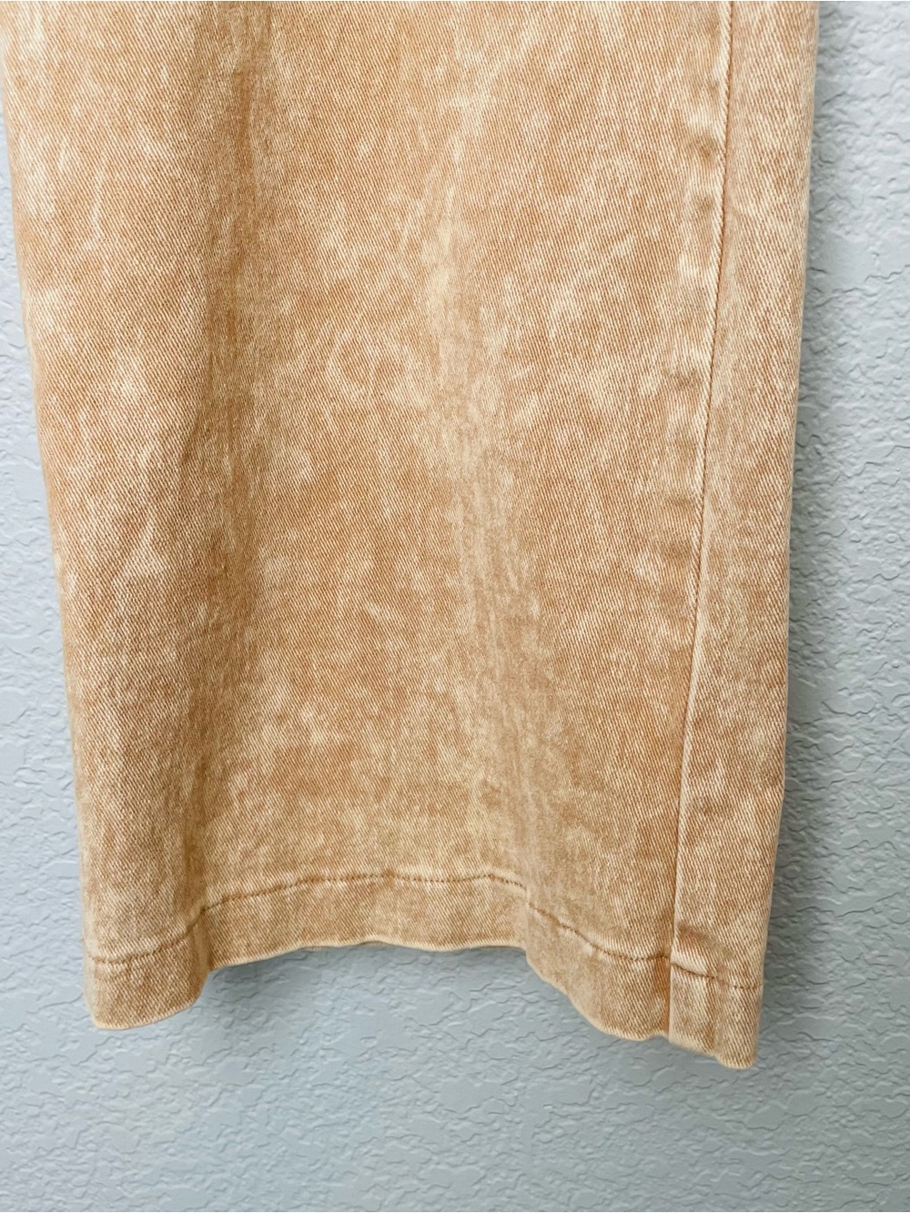 Mystree Tan Acid Wash Stretchy Cropped Wide Leg Pants | Medium - Picture 5 of 6